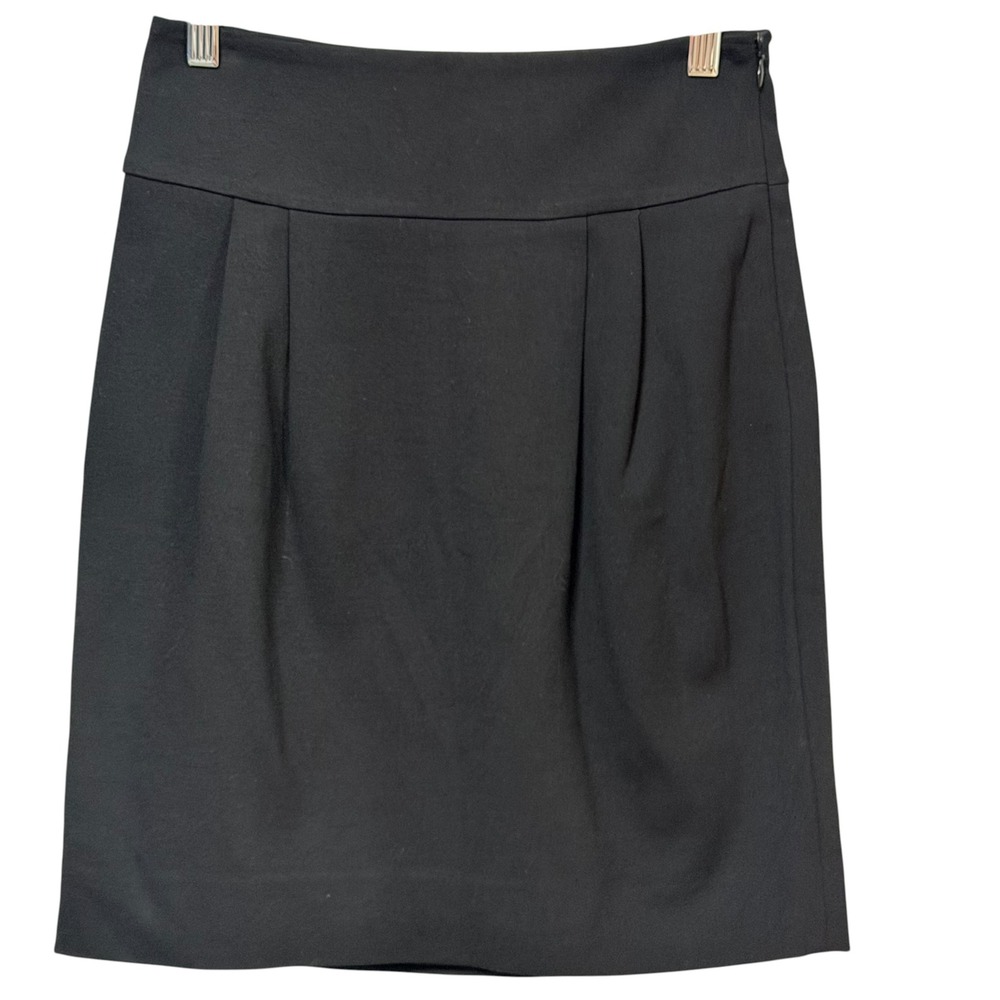 Club Monaco Jasmin Skirt Black Pleated Front Mini Knee Length Size 2 NWT